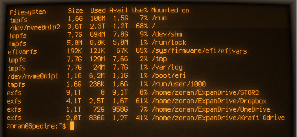 A screenshot of an old-fashioned computer terminal with black background and amber fonts.
