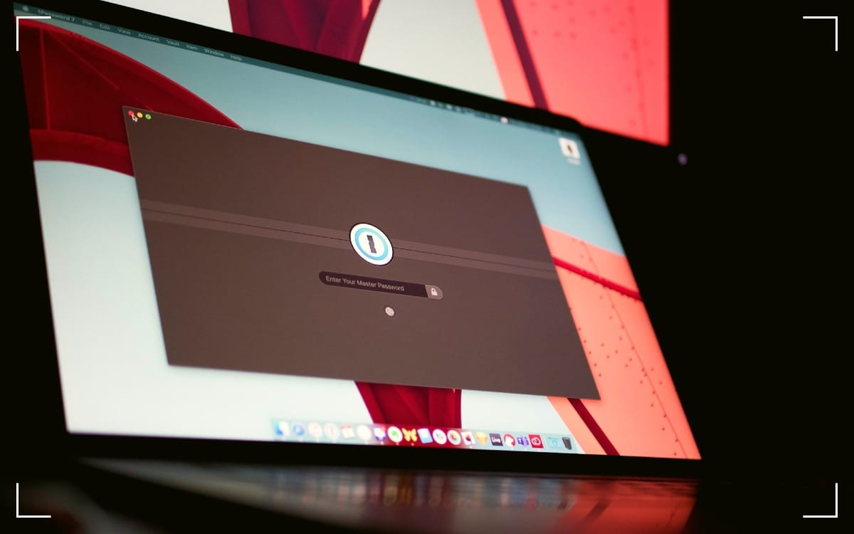 1Password login screen showing on a screen.