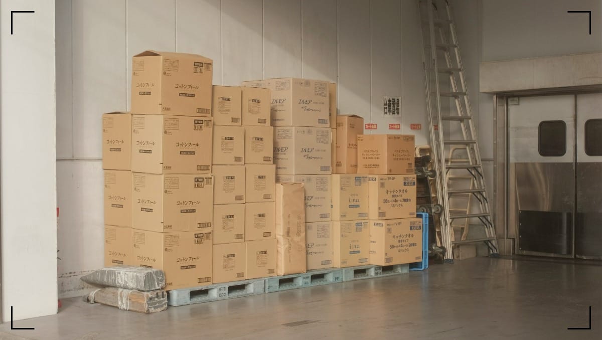 A pile of boxes stored on top of eachother.